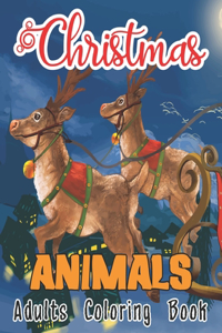 Christmas Animals Adults Coloring Book