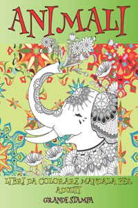 Libri da colorare Mandala per adulti - Grande stampa - Animali