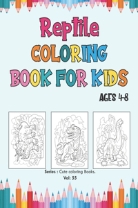 Reptile Coloring Book for Kids Ages 4-8