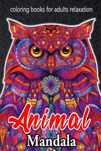 Animal Mandala Coloring Books for Adults Relaxation