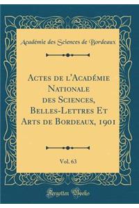 Actes de l'Académie Nationale des Sciences, Belles-Lettres Et Arts de Bordeaux, 1901, Vol. 63 (Classic Reprint)
