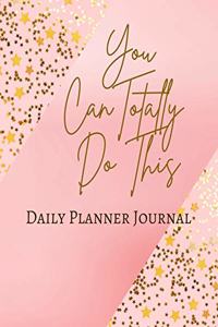 You Can Totally Do This Daily Planner Journal - Pastel Rose Wine Gold Pink - Abstract Contemporary Modern Design - Art