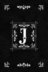 Scandinavian Design Floral Monogram Daily Journal Notebook - Letter J