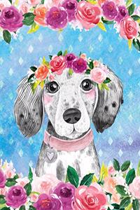 Big Fat Bullet Style Journal Cute Puppy Dog In Flowers