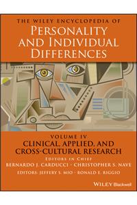 The Wiley Encyclopedia of Personality and Individual Differences, Clinical, Applied, and Cross-Cultural Research