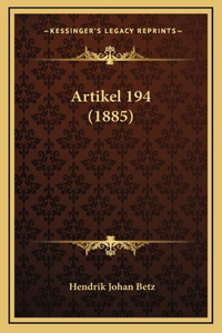Artikel 194 (1885)