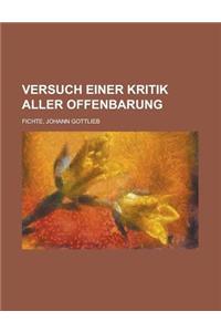 Versuch Einer Kritik Aller Offenbarung