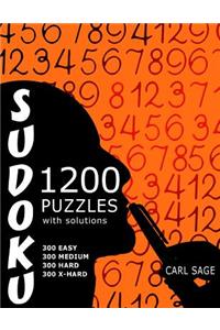 Sudoku 1,200 Puzzles With Solutions. 300 Easy, 300 Medium, 300 Hard and 300 Extra Hard.