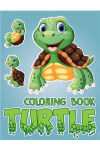 Turtle yout friends; Easy coloring book for kids toddler, Imagination learning in school and home