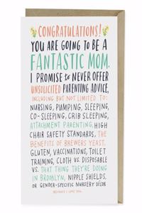 Em & Friends Unsolicited Parenting Advice Baby Card