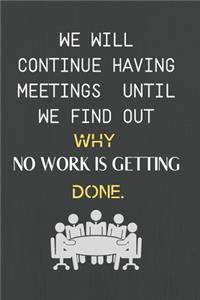 We Will Continue Having Meetings Until We Find Out Why No Work Is Getting Done