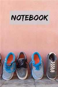 Notebook Trainers against wall/ Journal Diary Notepad.