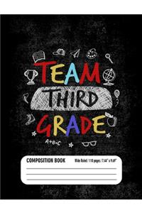 Team Third Grade Composition Book (Wide Ruled/ 110 pages/ 7.44x9.69)