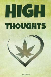 High Thoughts: High Ideen Cannabis Reggae Geschenk für den Kiffer Geburtstag Rasta Weihnachten Weed Grower und Stoner Tagebuch Chiller Heft Cbd Öl Memo Hanf Notize