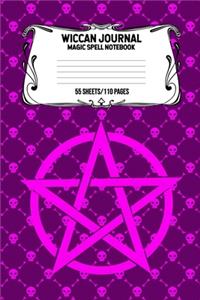 Wiccan Journal Magic Spell Notebook 55 Sheets/110 Pages