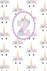 Unicorn Monogram Journal - Letter Z