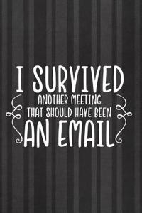 I Survived Another Meeting That Should Have Been an Email: Blank Lined Notebook Journal Diary Composition Notepad 120 Pages 6x9 Paperback ( Funny Office Design ) Black