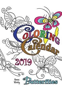 Coloring Calendar 2019 Butterflies