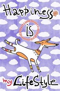 Journal Notebook For Dog Lovers, Happiness Is My Lifestyle Stripey Dog 3