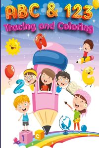 ABC & 123 Coloring and Tracing Book For Kids