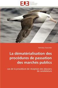 La dématérialisation des procédures de passation des marchés publics