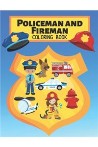 Policeman and Fireman Coloring Book