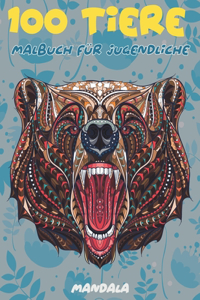 Malbuch für Jugendliche - Mandala - 100 Tiere