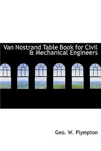 Van Nostrand Table Book for Civil a Mechanical Engineers