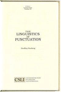 The Linguistics of Punctuation