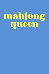 Mahjong Queen: Cute Lined Journal in Blue for School, Home, and Office