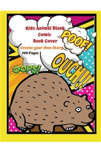 Kids Animal Blank Comic Book Cover Create your Own Story 100 Pages