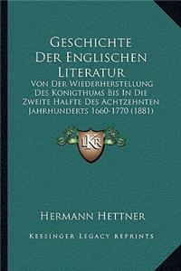 Geschichte Der Englischen Literatur