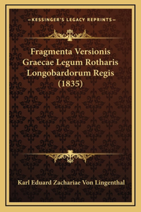 Fragmenta Versionis Graecae Legum Rotharis Longobardorum Regis (1835)