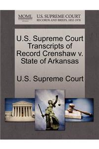 U.S. Supreme Court Transcripts of Record Crenshaw V. State of Arkansas