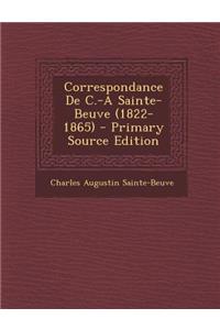 Correspondance de C.-A Sainte-Beuve (1822-1865)