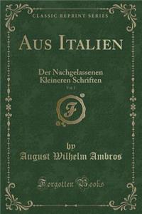 Aus Italien, Vol. 1: Der Nachgelassenen Kleineren Schriften (Classic Reprint)