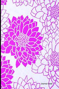 Journal Daily: Purple Vintage Floral Pattern, Lined Blank Journal Book, 6 X 9, 200 Pages