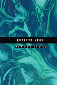 Address Book: Turquoise Marble Address Book for Contacts, Addresses, Phone Numbers, Email - Organizer Journal Notebook