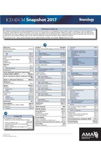 ICD-10 Snapshot 2017 Coding Cards Neurology