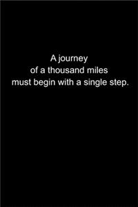 A journey of a thousand miles must begin with a single step.