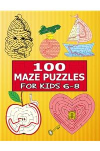 100 Maze Puzzles for Kids 6-8