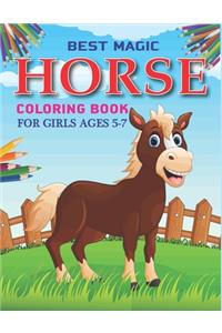 Best Magic Horse Coloring Book For Girls Ages 5-7