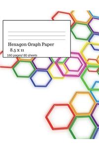 Hexagon Graph Paper: Hexagonal Paper Notebooks, Large Hexagon, Graph Paper Hexagon, 160 Pages/ 80 Sheets, 8.5 X 11 Size. Chemistry Theme