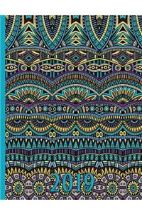 Colorful Tribal Pattern in Blues and Purples