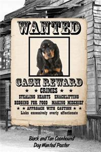 Black and Tan Coonhound Dog Wanted Poster: Isometric Dot Drawing Paper Notebook Featuring 120 Pages 6x9