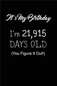 It's My Birthday I'm 21,915 Days Old (You Figure It Out!)