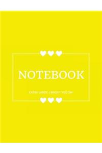 Notebook Extra Large: Bright Yellow: Notebook 8.5 X 11: Notebook 400 Pages