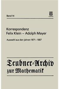 Korrespondenz Felix Klein — Adolph Mayer