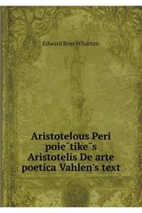 Aristotelous Peri poiētikēs Aristotelis De arte poetica Vahlen's text