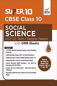Super 10 CBSE Class 10 Social Science 2021-22 Term I Sample Papers with OMR Sheets